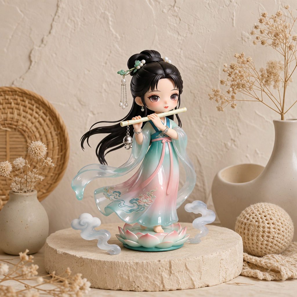 Hanfu Flute Lady Figurine